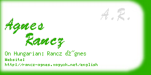 agnes rancz business card